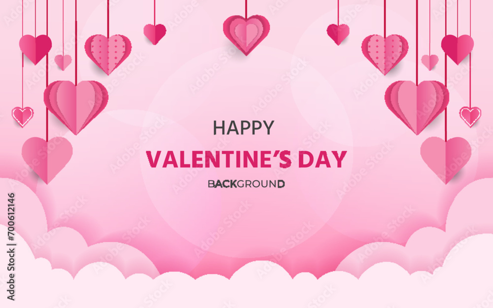Valentine's day banner background. Romantic background. Happy Valentine's Day banners, paper art style. Valentine's day banner background. Romantic background. Happy Valentine's Day banners, paper art style.