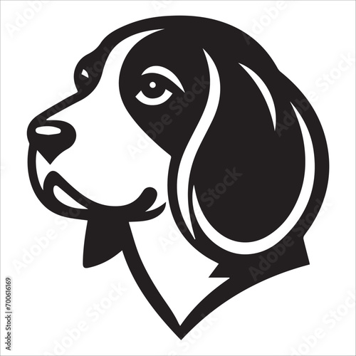 head of dog , Beagle dog head icon illustration