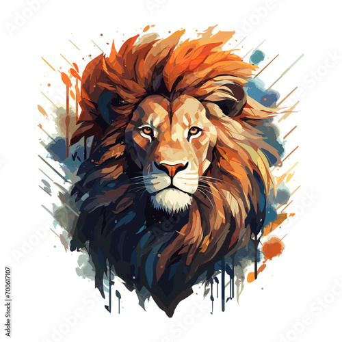 Majestic minimalist lion vector illustration.