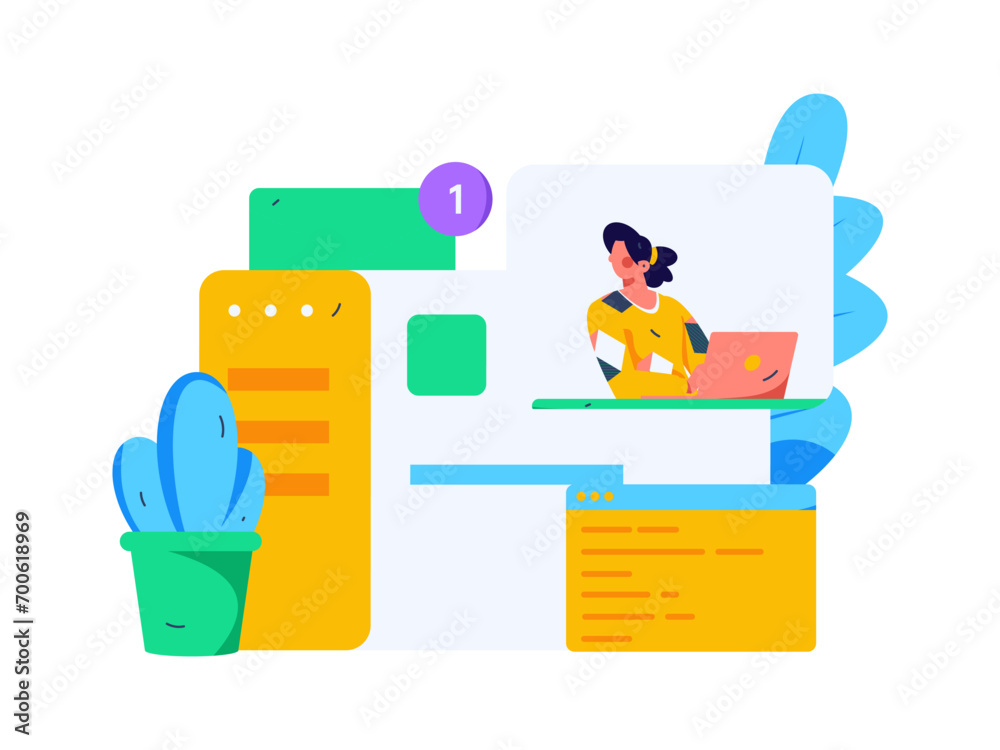 Flat vector illustration of business people operating work scene
Flat vector illustration of business people operating work scene