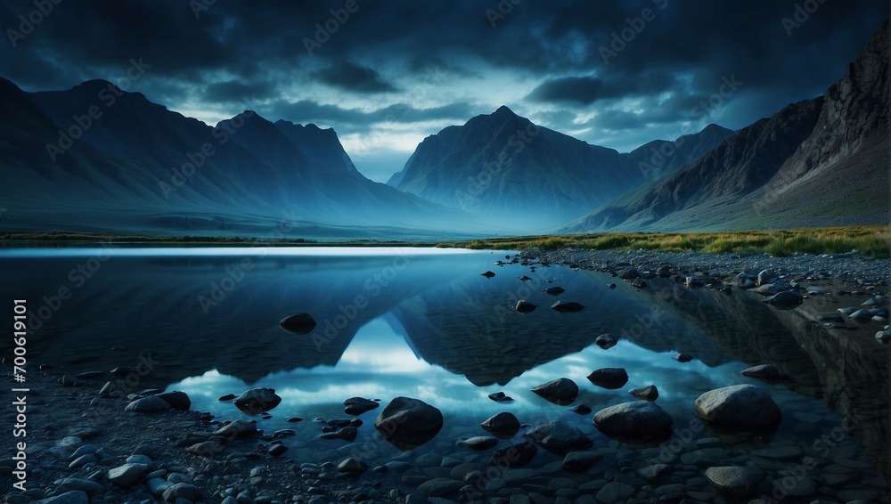 natures beauty reflected in mountain water generated ai