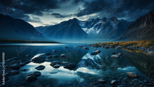 natures beauty reflected in mountain waters generated by ai