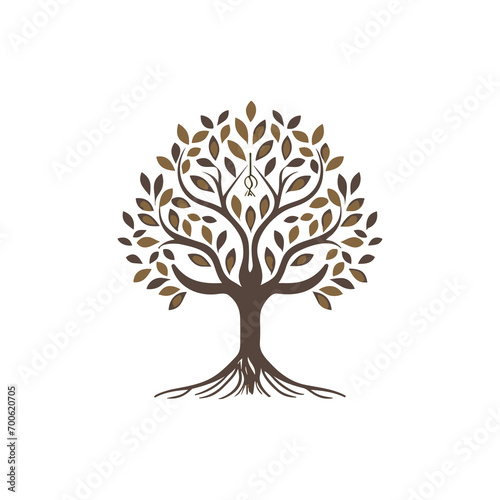 Minimalist tree logo in vector.