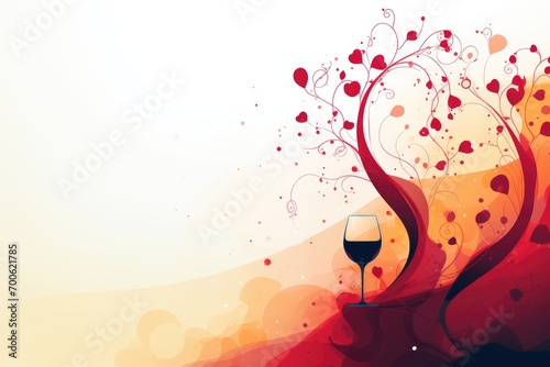 Background with glass of wine, Abstract background for February 18: National Drink Wine Day. AI generated photo