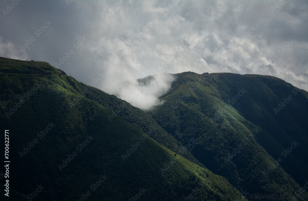 clouds in the mountains