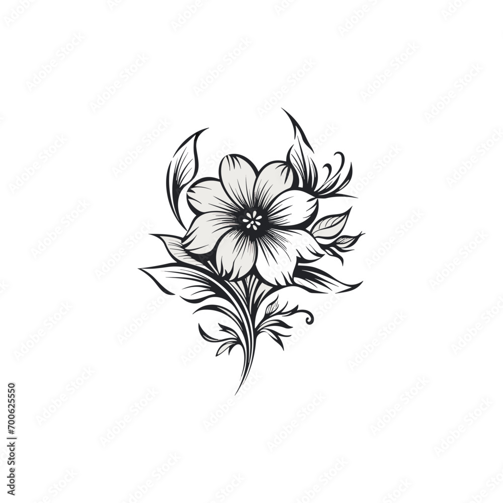 Obraz premium Beautiful minimalist flower illustration art.
