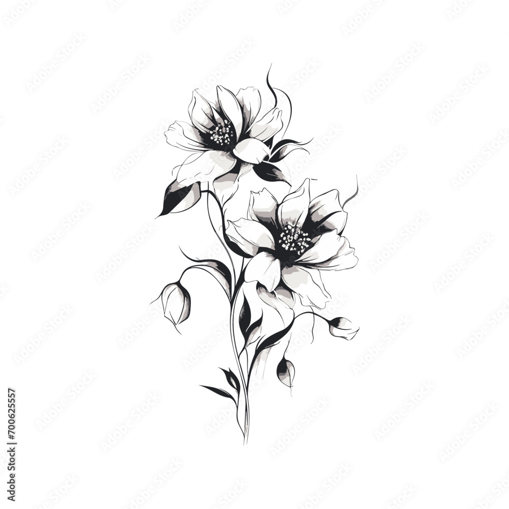 Beautiful minimalist flower illustration art. Beautiful minimalist flower illustration art.