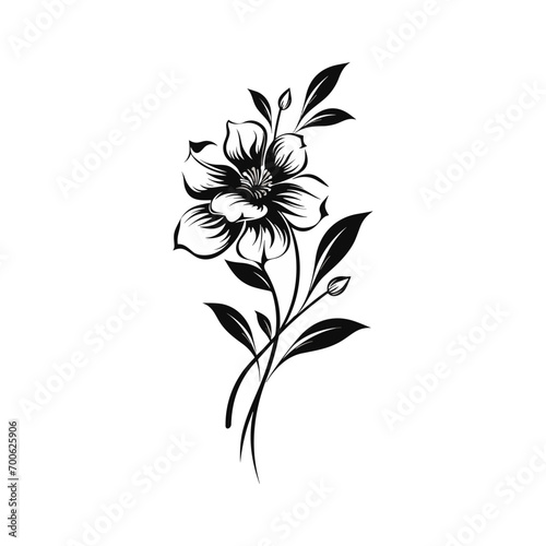 Beautiful minimalist flower illustration art.