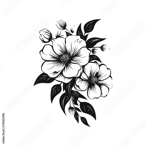 Beautiful minimalist flower illustration art.