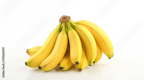 Bunch of Bananas on White Background. Fruit, Health, Healthy, Food, Vegetarian 
