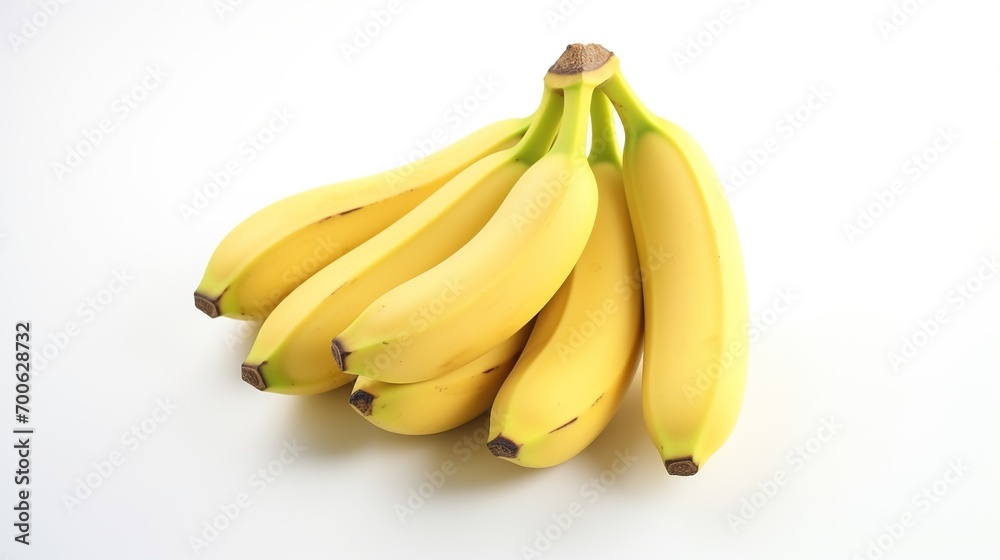 Bunch of Bananas on White Background. Fruit, Health, Healthy, Food, Vegetarian
