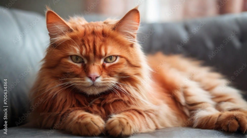 red cat lying on the couch red cat lying on the couch