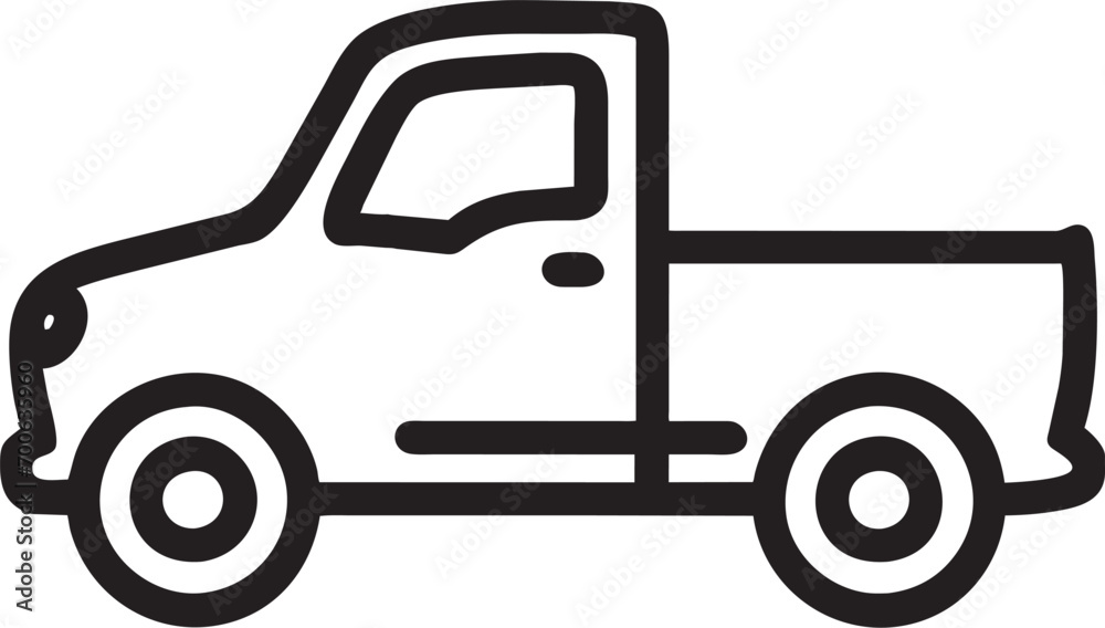 pickup truck, icon outline