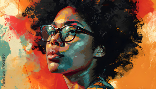 Promoting a Black History Month event with an illustration of an African American woman for the banner 