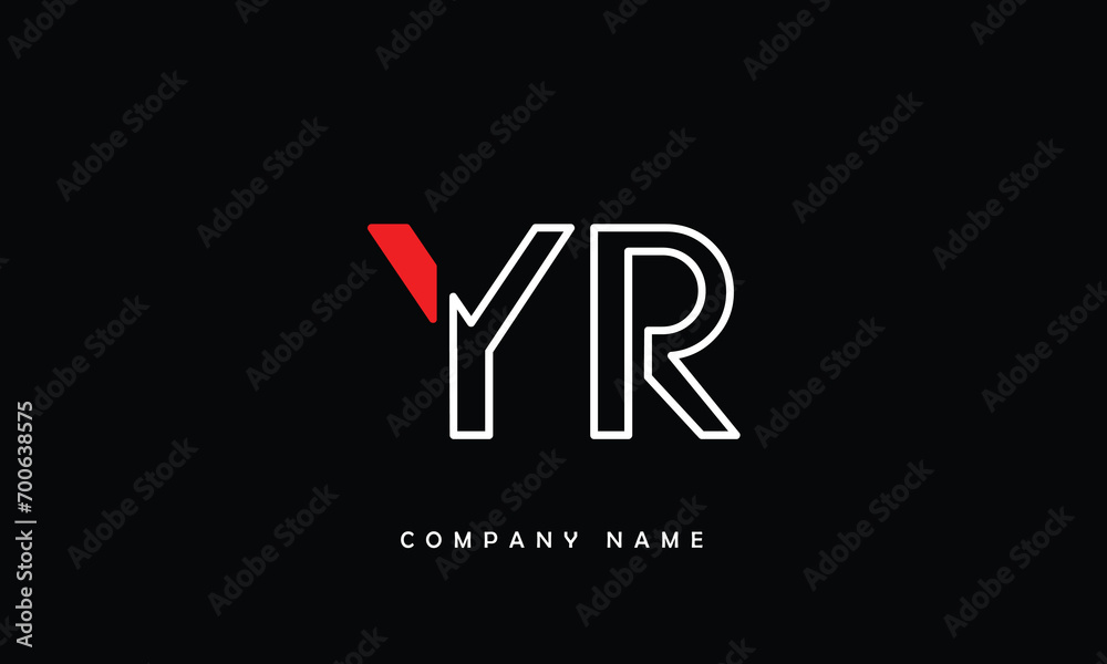 YR, RY, Y, R Abstract Letters Logo Monogram - obrazy, fototapety, plakaty 