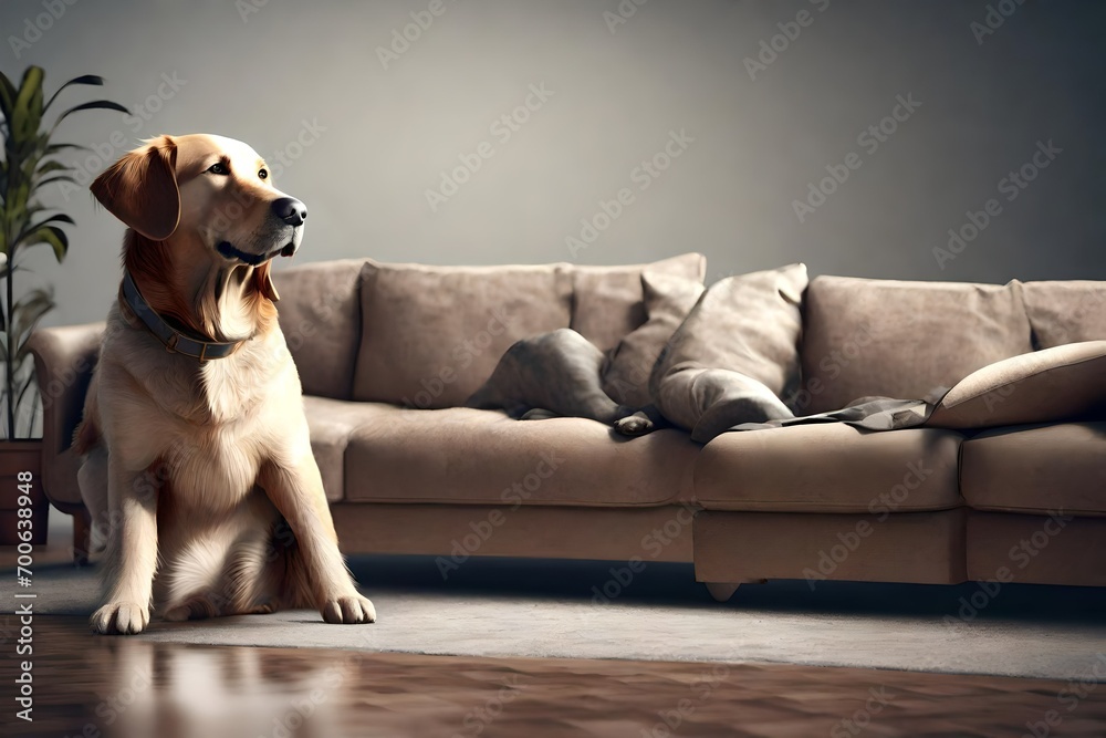 Obraz premium dog on couch
