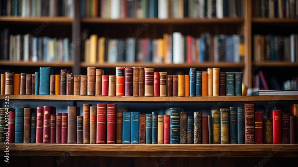 bookshelf with Many old books in the library bookshelf with Many old books in the library