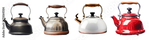 kettle isolated on a transparent PNG background, white background, Generative Ai