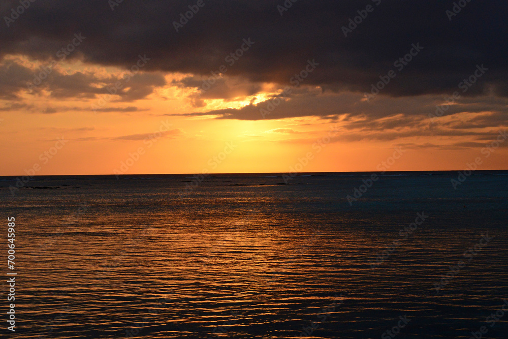 Africa,sunset in Mont Choisy in Mauritius