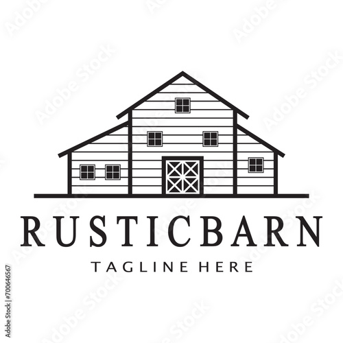 Vintage organic farmhouse or barn,warehouse, rustic barn and animal farmhouse logo design.