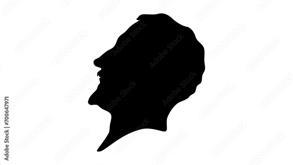 Domenichino, black isolated silhouette
