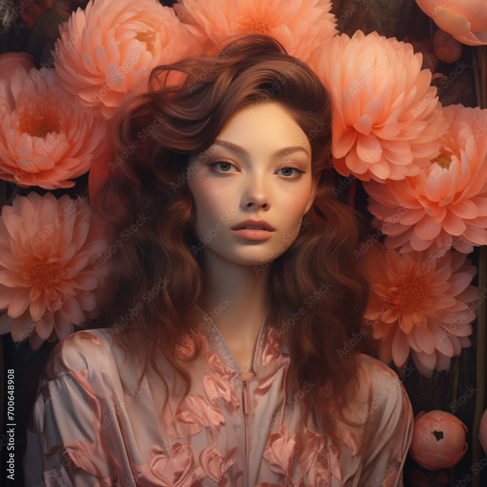 Beautiful woman with lotus flowers Beautiful woman with lotus flowers