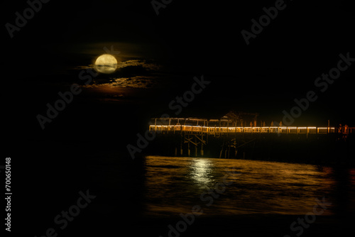 Moon over the pier