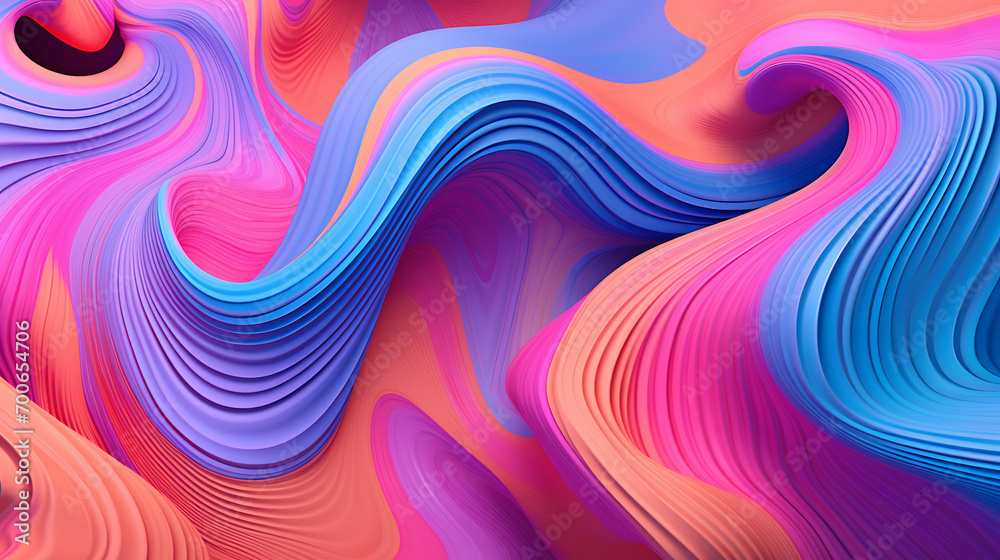 Obraz premium Whimsical Waves, Soft Pop Style Abstract
