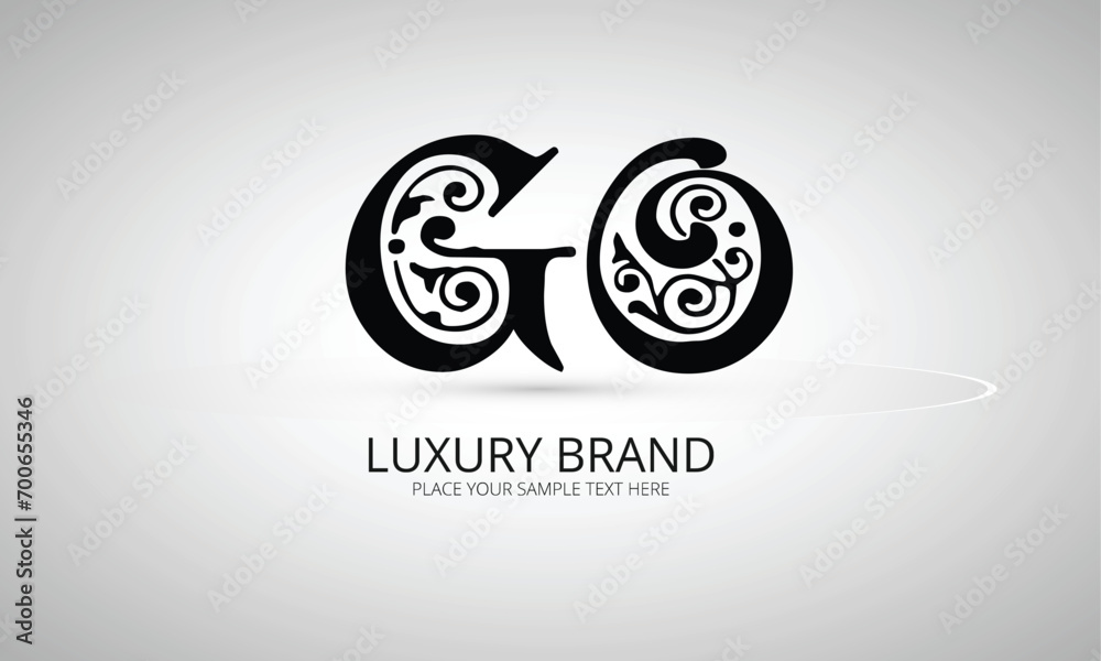 GO initials monogram letter text alphabet logo design GO initials monogram letter text alphabet logo design
