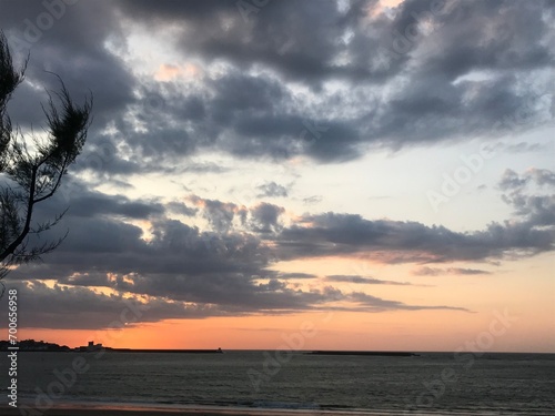 Paysage, Montagne, Mer, Coucher de soleil