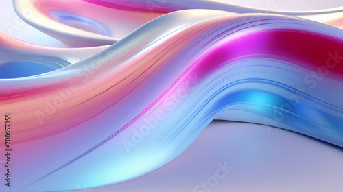 Captivating Fluid Motion  Abstract Neon Waves in Iridescent Hues - A Futuristic Artistic Concept for Digital Design