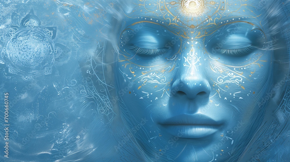 Φωτογραφία The Starseed Portrait Collection : Pleiadian Light Blue Banner Copy Space Spiritual Awakening Soul Calling Galactic Council Concept
