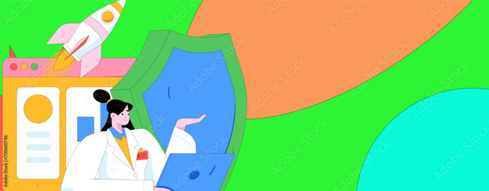 Flat vector illustration of business people operating work scene
Flat vector illustration of business people operating work scene