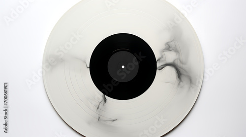 Vinyl Record with Artistic Smoke Design