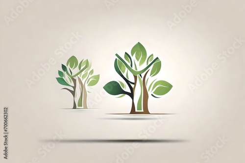 tree with leaves LOGO generated by AI technology © abdur