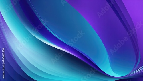 Cyan and purple gradient curved lines abstract background