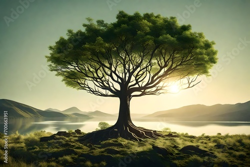 abstract tree illustration generated by AI technology
