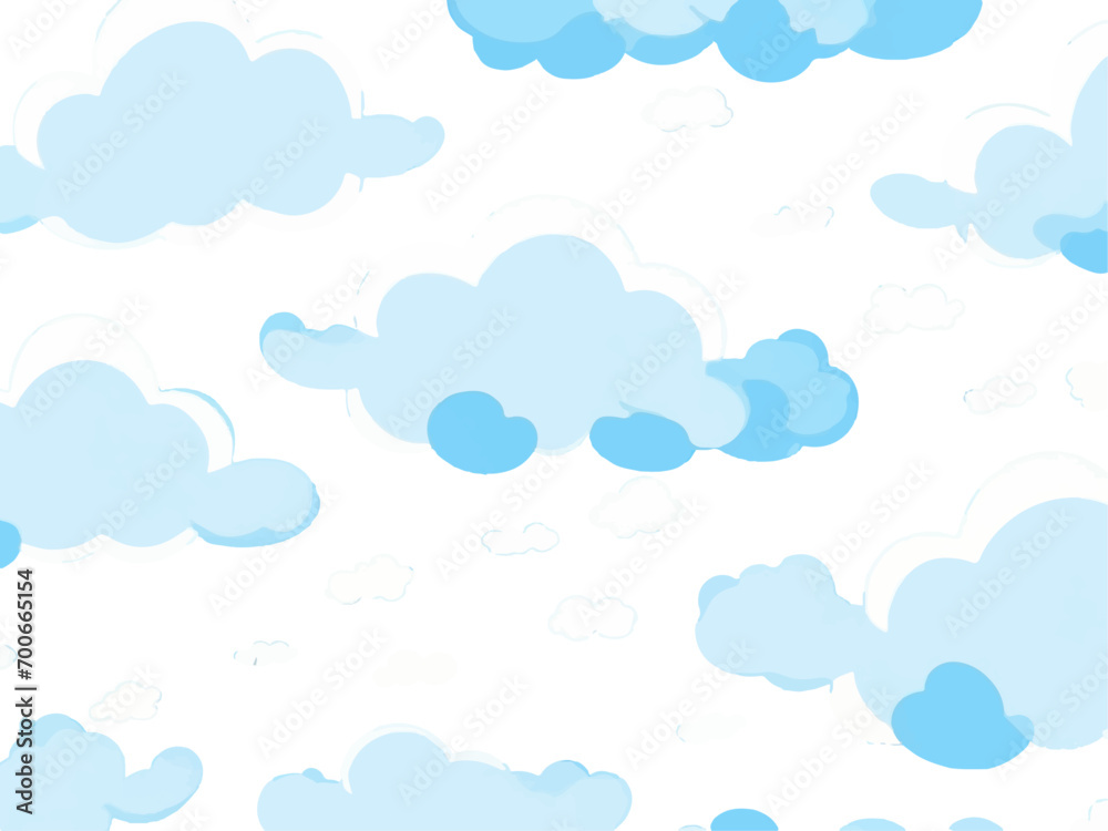 Vector set of realistic isolated cartoon cloud on the transparent background.