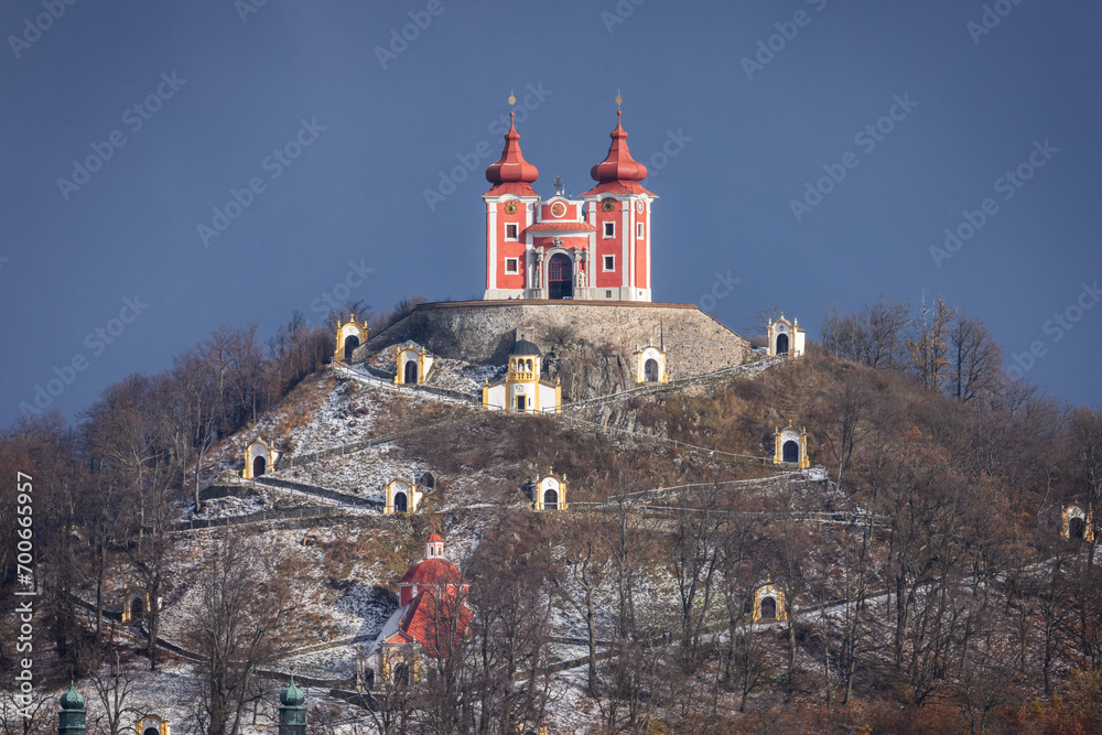 Banska Stiavnica, Slovakia is one of the most beautiful towns in Europe. Calvary on the hill is a architectural and landscape unit