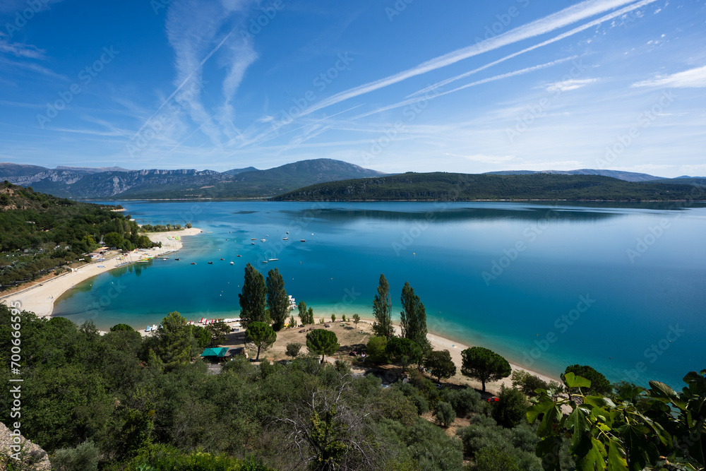 lake and mountains in the summer