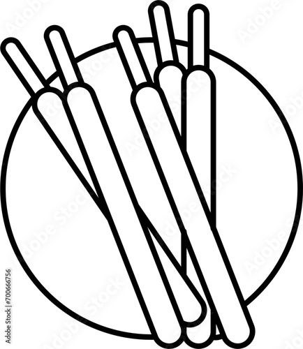 Chocolate covered pretzels Cocoa and Chocolate Product Drawing Doodle Vector Illustration