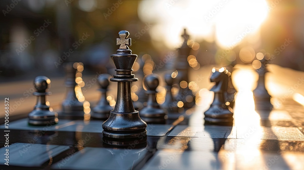 Chess board game concept of business ideas and competition and strategy ideas concep