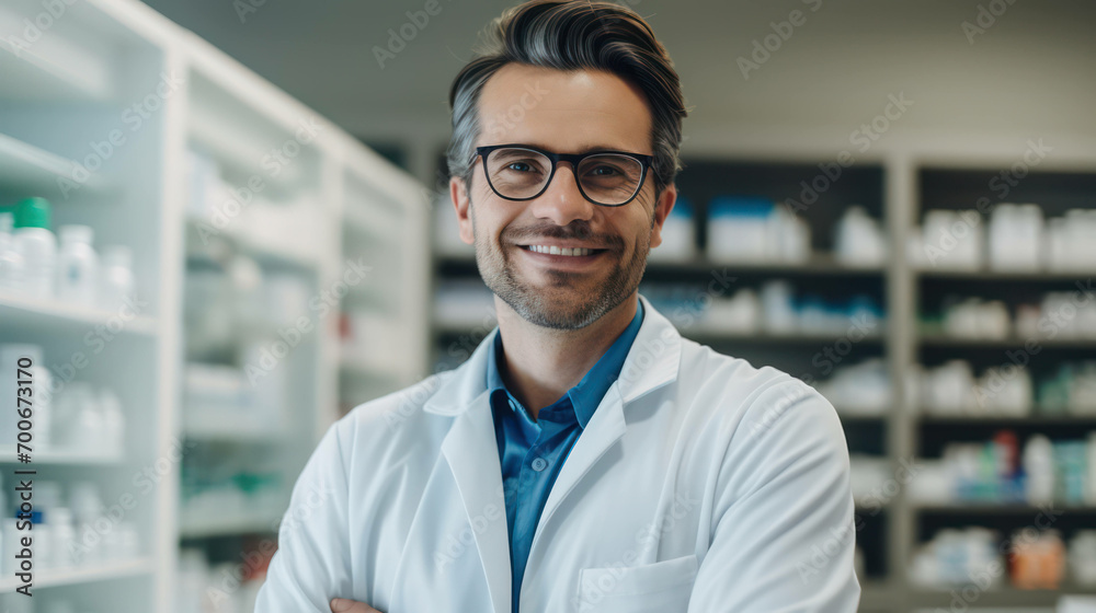 Man chemist doctor medicine caucasian adult professional coat male scientist background man person portrait