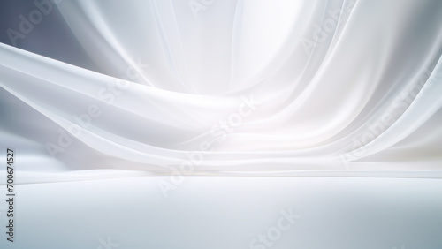 Abstract beautiful scene stage for montage your products, presentation or promotion sale against flowing gradient white background. Show case for natural cosmetic or food products. Template