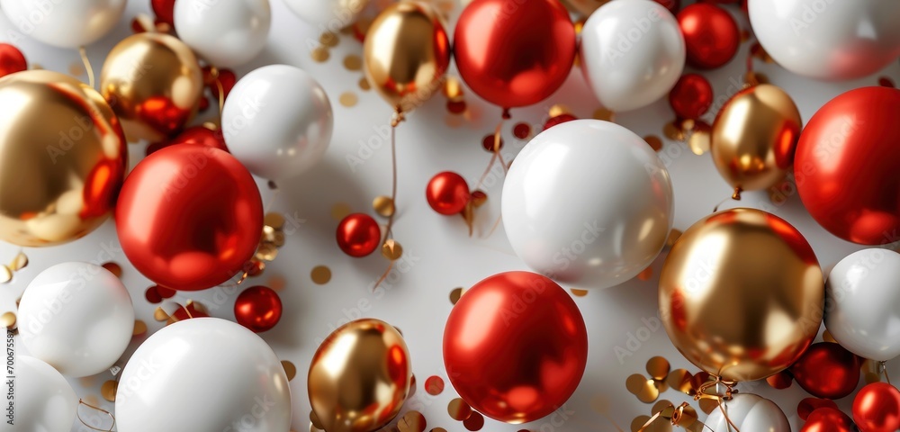 red and gold balloons on a white background red and gold balloons on a white background