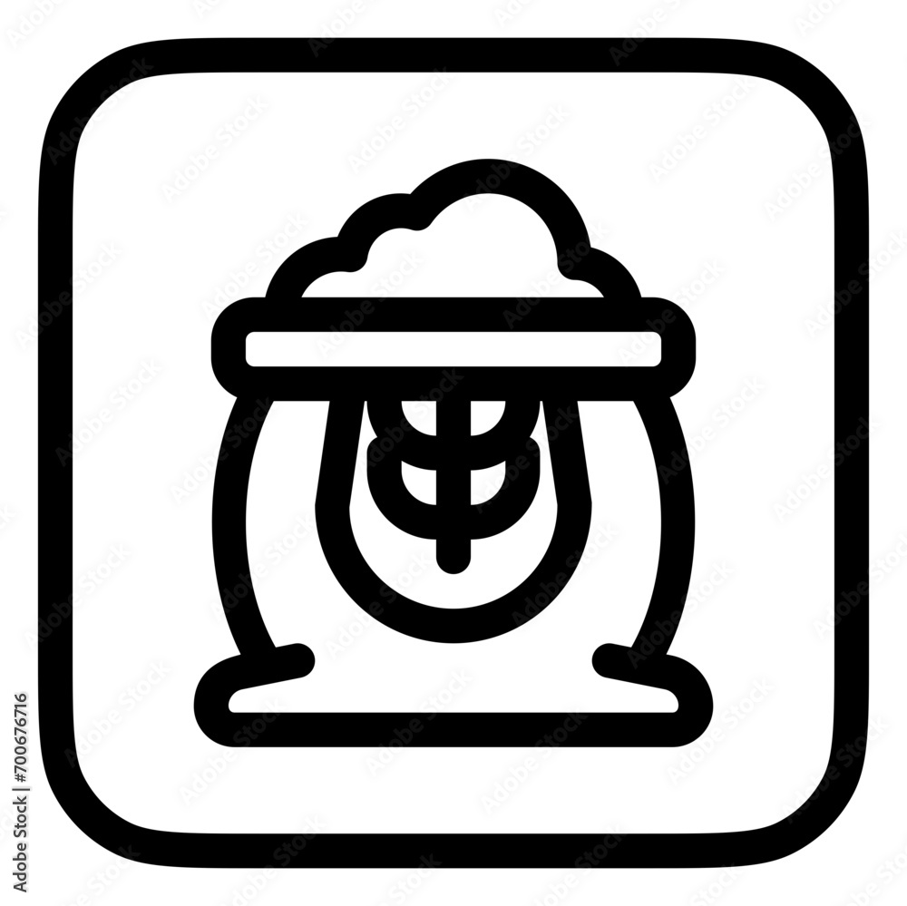 Editable flour, wheat, sack vector icon. Food, farm, grocery, harvest. Part of a big icon set family. Perfect for web and app interfaces, presentations, infographics, etc Editable flour, wheat, sack vector icon. Food, farm, grocery, harvest. Part of a big icon set family. Perfect for web and app interfaces, presentations, infographics, etc
