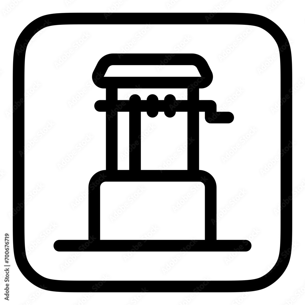 Editable water well vector icon. Water source, rural, structure. Part of a big icon set family. Perfect for web and app interfaces, presentations, infographics, etc Editable water well vector icon. Water source, rural, structure. Part of a big icon set family. Perfect for web and app interfaces, presentations, infographics, etc