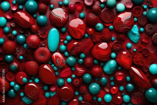 Ruby red and electric turquoise colliding in a symphony of colors.