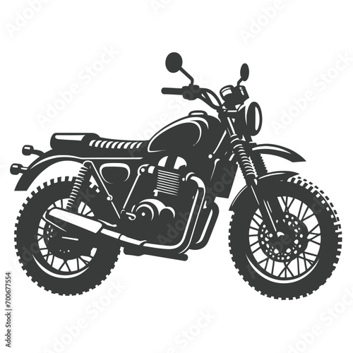 Fototapeta Naklejka Na Ścianę i Meble -  Street scrambler motorcycle custom side view isolated on white