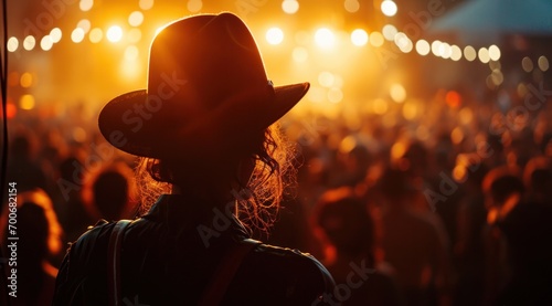 the woman in hat at the concert